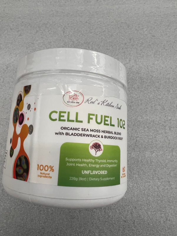 Set of 4 boxes Cell Fuel 102: Red's Kitchen Sink Organic Sea Moss Powder Herbal Blend Unflavored 229g (Set of 4 boxes)
