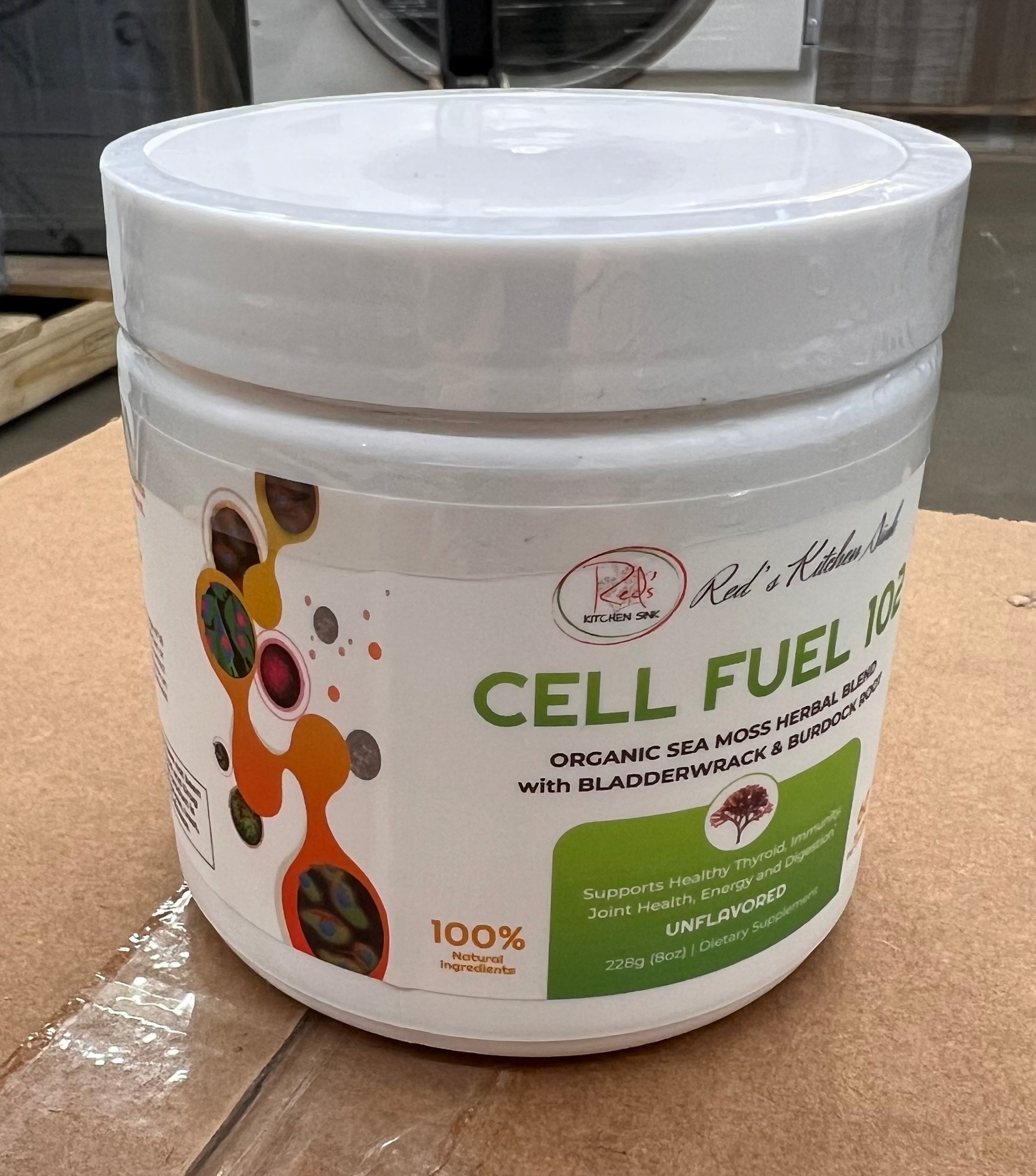 Set of 4 boxes Cell Fuel 102: Red's Kitchen Sink Organic Sea Moss Powder Herbal Blend Unflavored 229g (Set of 4 boxes)