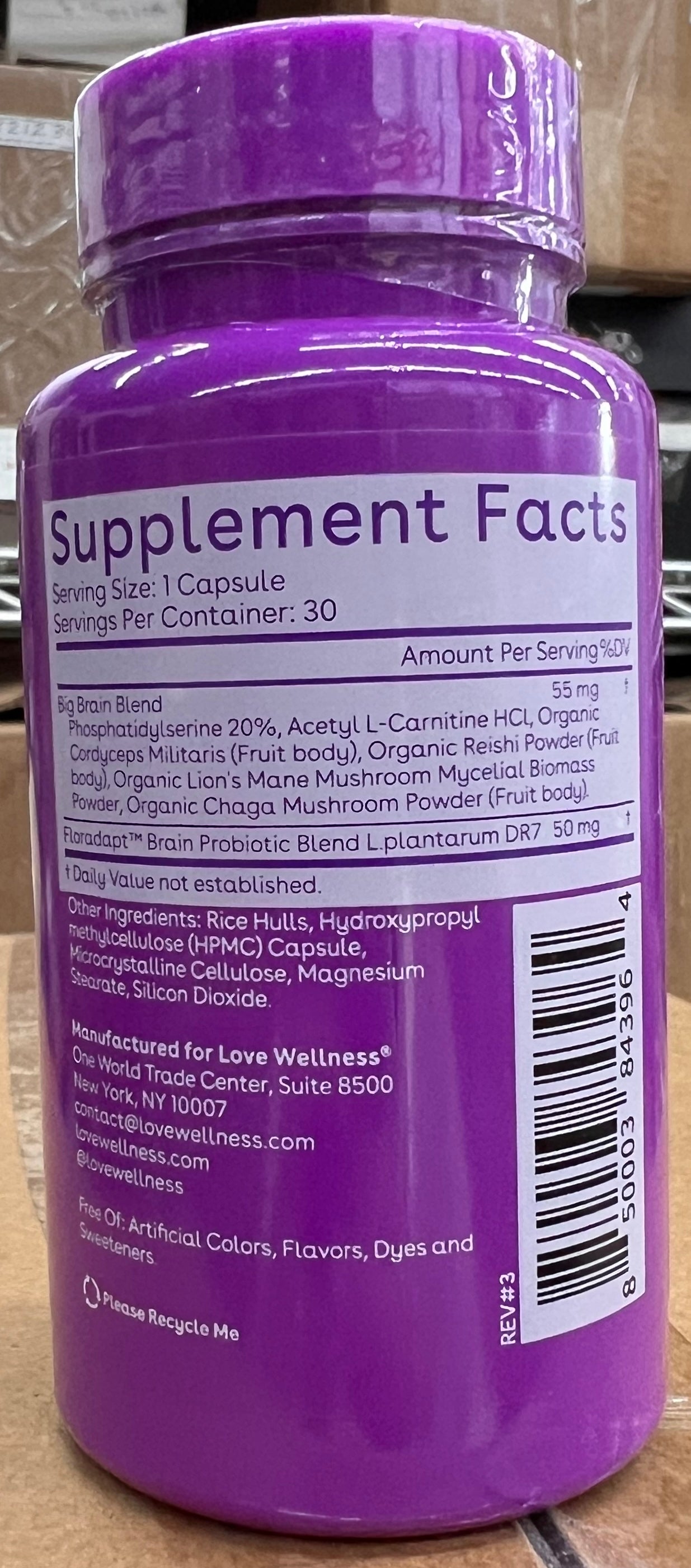 Love Wellness Big Brain Probiotics - 30ct (3 Boxes Total)