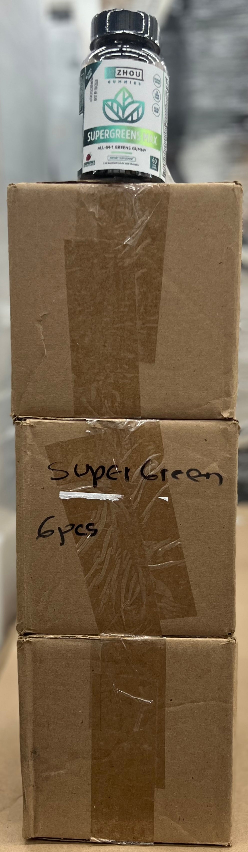 ZHOU Supergreens Max Raspberry 60 Vegan Gummies Bulk Deal (3 Boxes)