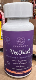 VeeFresh VeeTract Urinary Tract Support with D-Mannose - D Mannose & Hibiscus for Bladder Wellness
