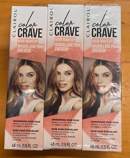 Clairol Color Crave Temporary Hair Makeup – Shimmering Rose Gold