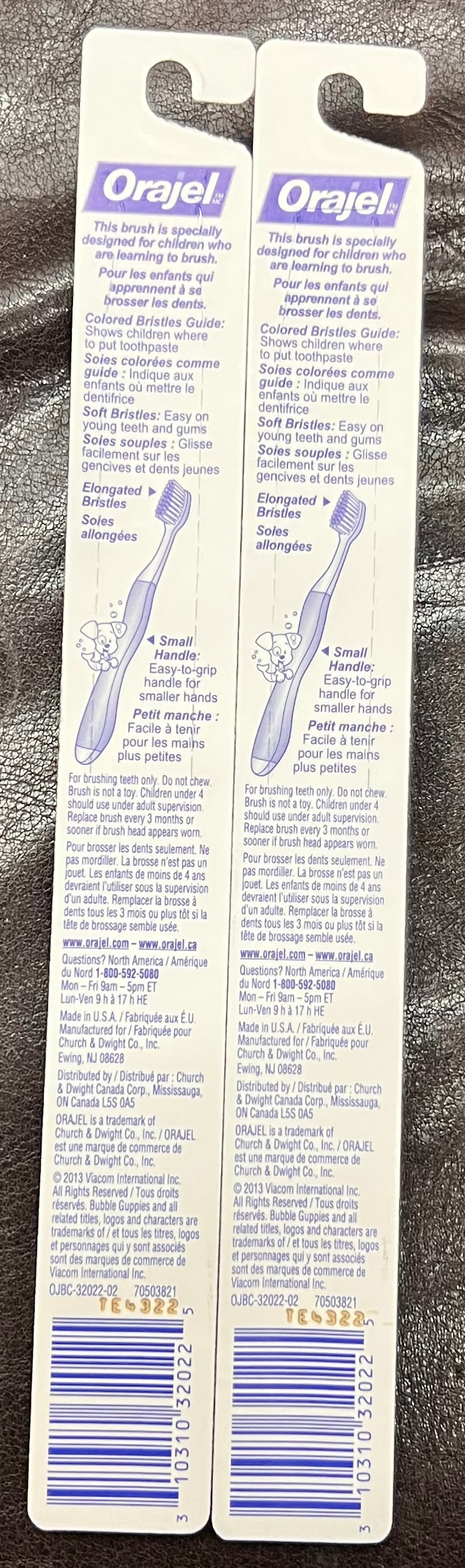 Orajel Bubble Guppies Soft Toothbrushes Lot of 2 Kids Toothbrushes