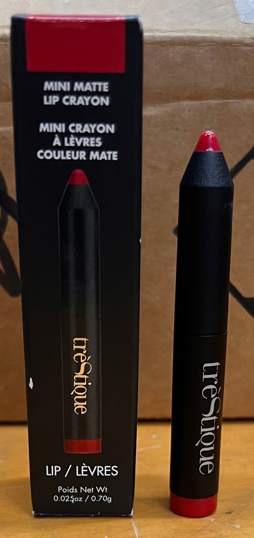 NEW trèStiQue Mini Matte Lip Crayon Chile Red Matte Lipstick Travel Size 0.025oz/0.70g