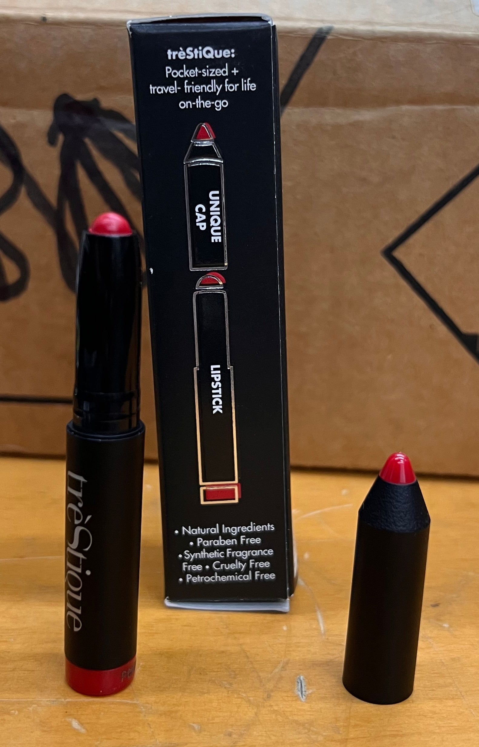 NEW trèStiQue Mini Matte Lip Crayon Chile Red Matte Lipstick Travel Size 0.025oz/0.70g