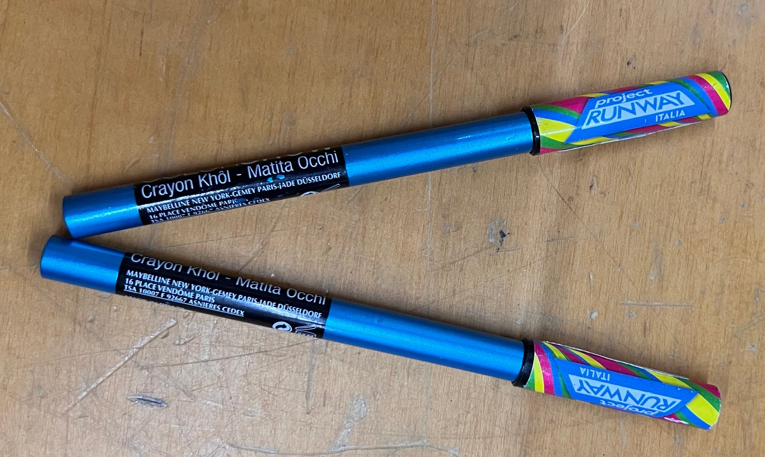 NEW Lot of 2 Maybelline Color Show Crayon Kohl Eyeliner Electric Blue Eye Pencil