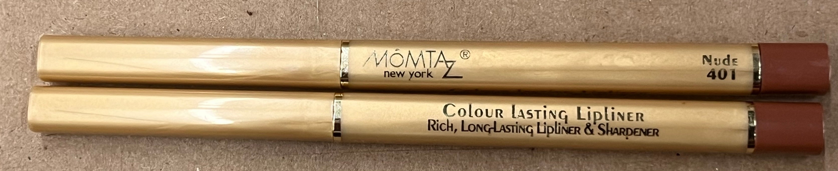 2pck Colour Lasting Lip Liner Momtaz Nude 401 with Sharpener – Long Wear Lip Pencil