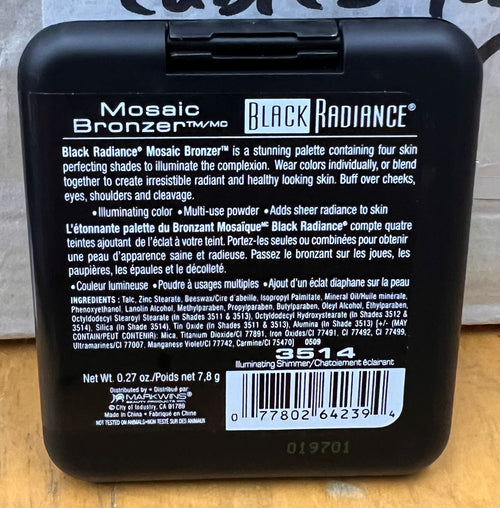 Black Radiance Mosaic Bronzer 3514 w/ Brush & Mirror Included Face Bronzing Powder