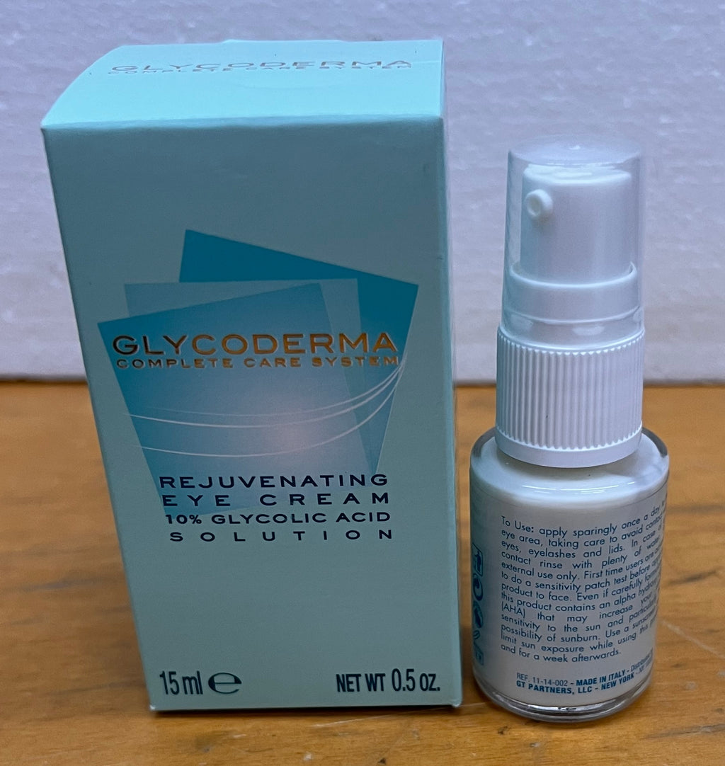 Glycoderma Rejuvenating Eye Cream 0.5 oz Made in Italy New