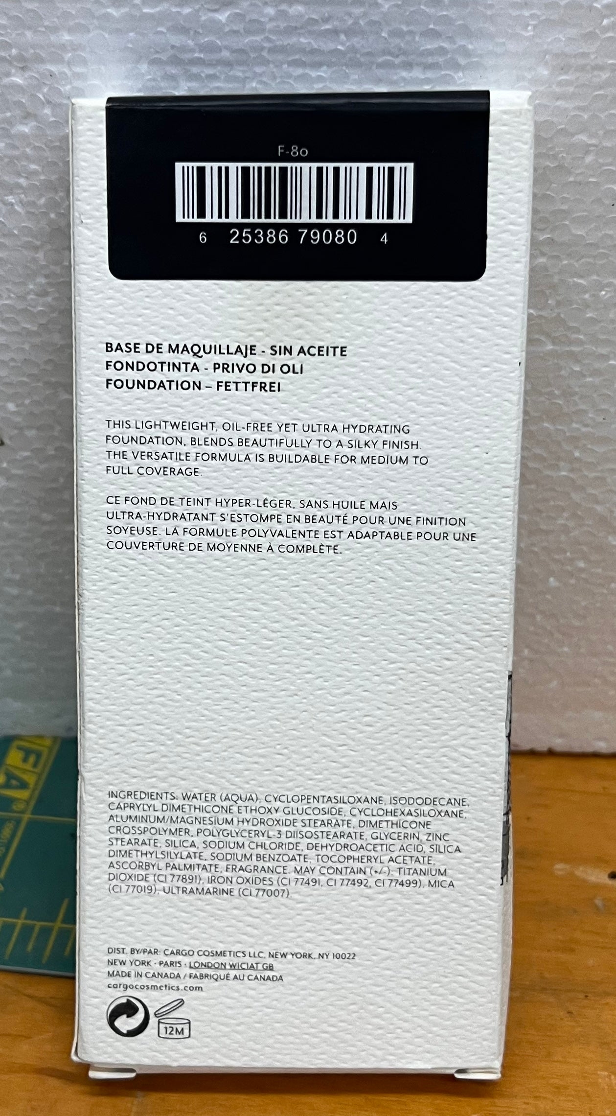 Cargo Cosmetics Liquid Oil Free Foundation F50 1.33 Oz New In Box