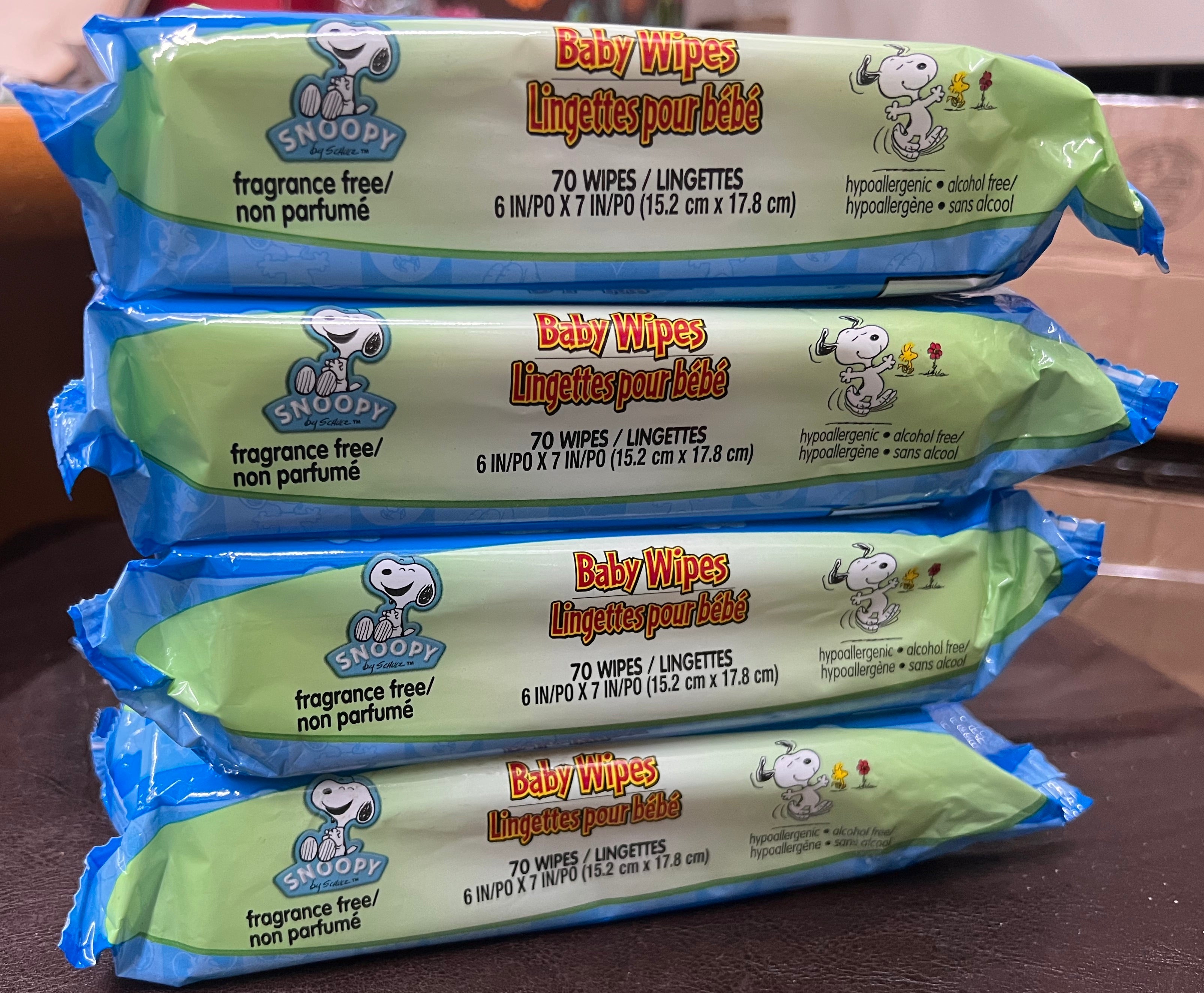 Snoopy Baby Wipes 4 Pack New Sealed Soft & Gentle