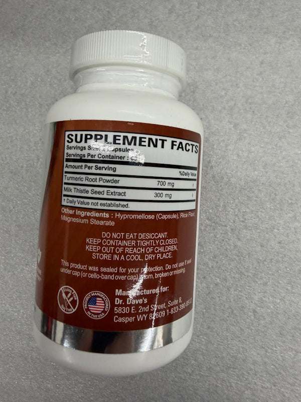 Dr. Dave’s Liver Support – 120 Veggie Capsules – Daily Liver & Detox Support Supplement